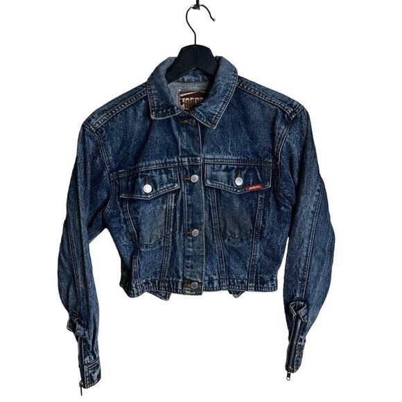 Vintage Stonewashed Jordache Cropped Denim Jacket Womens Small - Picture 1 of 8